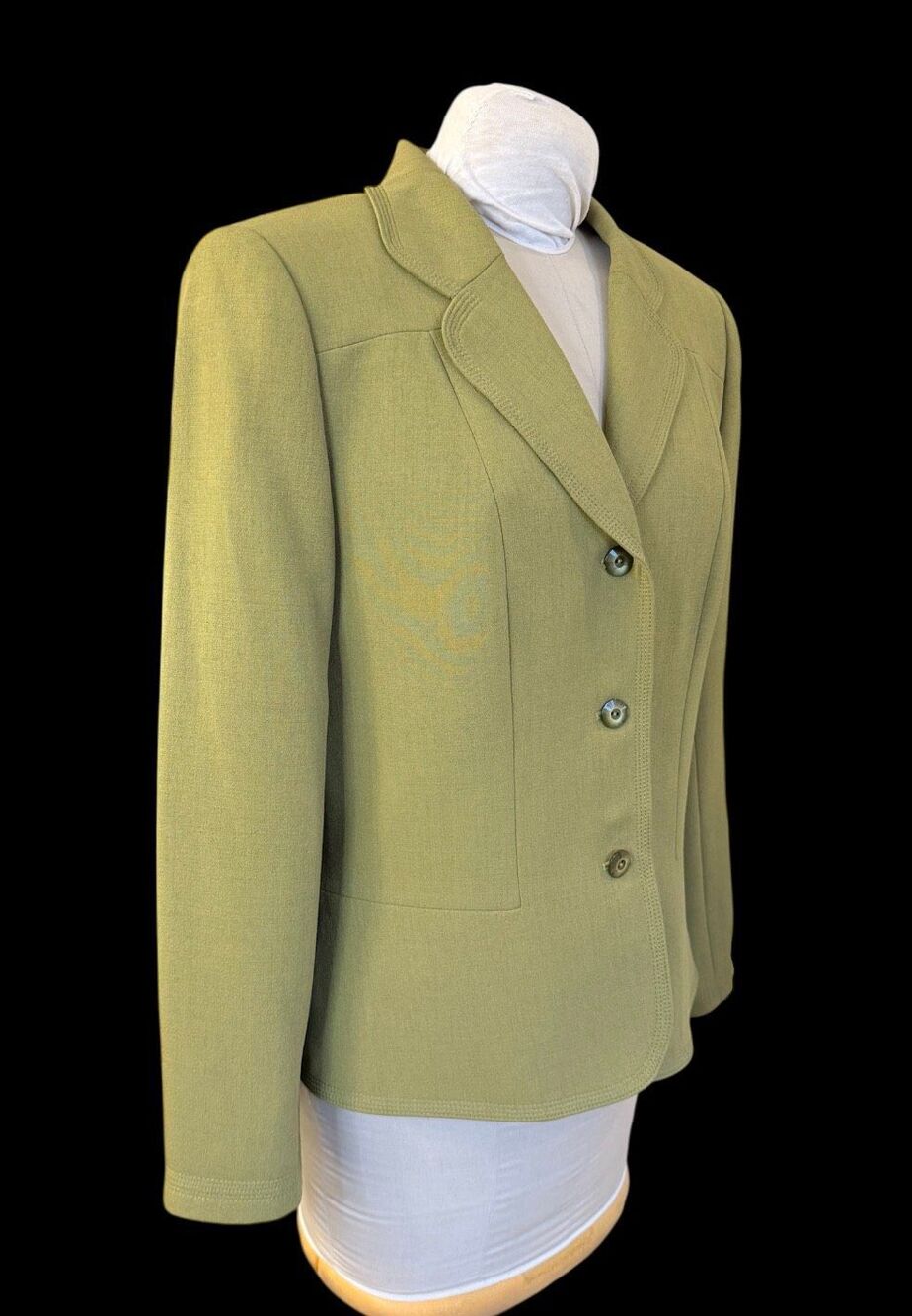 Le Suit Celery Green 3-Button Lined Blazer Set In Waist Sz. 14 Career Profession - Picture 5 of 13